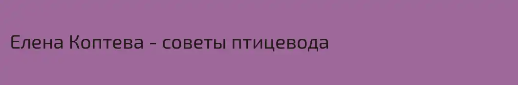Елена Коптева - советы птицевода